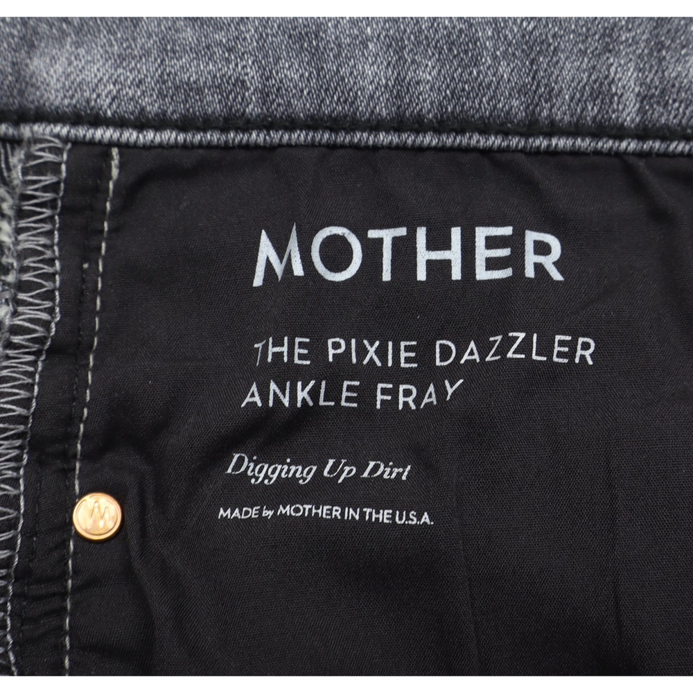Mother Women The Pixie Dazzler Ankle Fray Button Fly Digging up Dirt Grey Sz 30 - Picture 7 of 12
